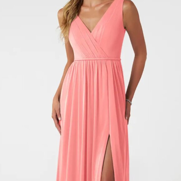 NWT Coral Azazie Tanicia Prom Dress Size A16 Bridesmaid Formal Wedding - Picture 1 of 11
